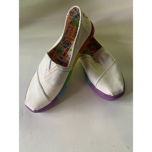 Toms PRIDE shoes slip on Damien Unity collection women's  7.5 Alpargata loafer - Picture 4 of 7